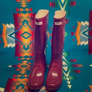 Hunter Berry Rainboots with fleece boot liners